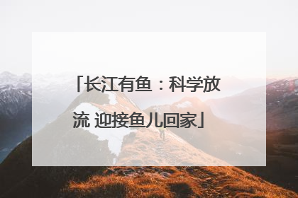长江有鱼：科学放流 迎接鱼儿回家